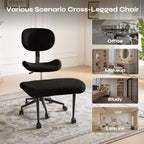 Pinmoco Armless Cross Legged Office Chair, Extra Wide Seat, 360 Swivel Design, Ergonomic Desk Chair for Home Office, Gaming & Meditation