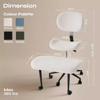 Pinmoco Armless Cross Legged Office Chair, Extra Wide Seat, 360 Swivel Design, Ergonomic Desk Chair for Home Office, Gaming & Meditation