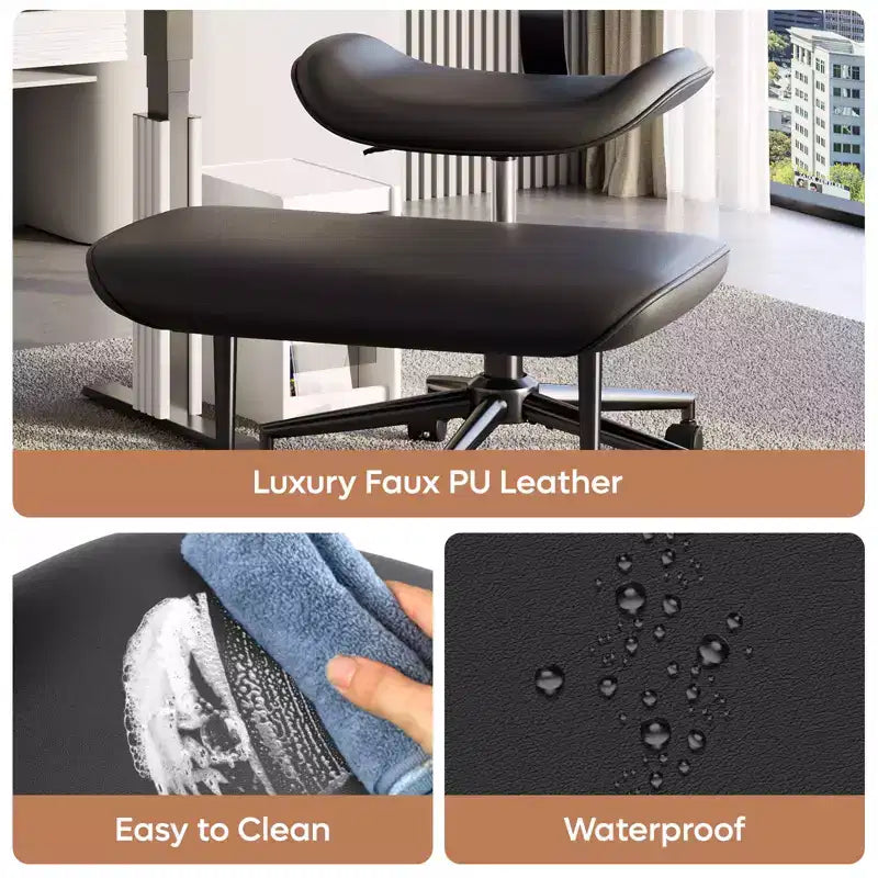 Pinmoco Armless Cross Legged Office Chair, Extra Wide Seat, 360 Swivel Design, Ergonomic Desk Chair for Home Office, Gaming & Meditation