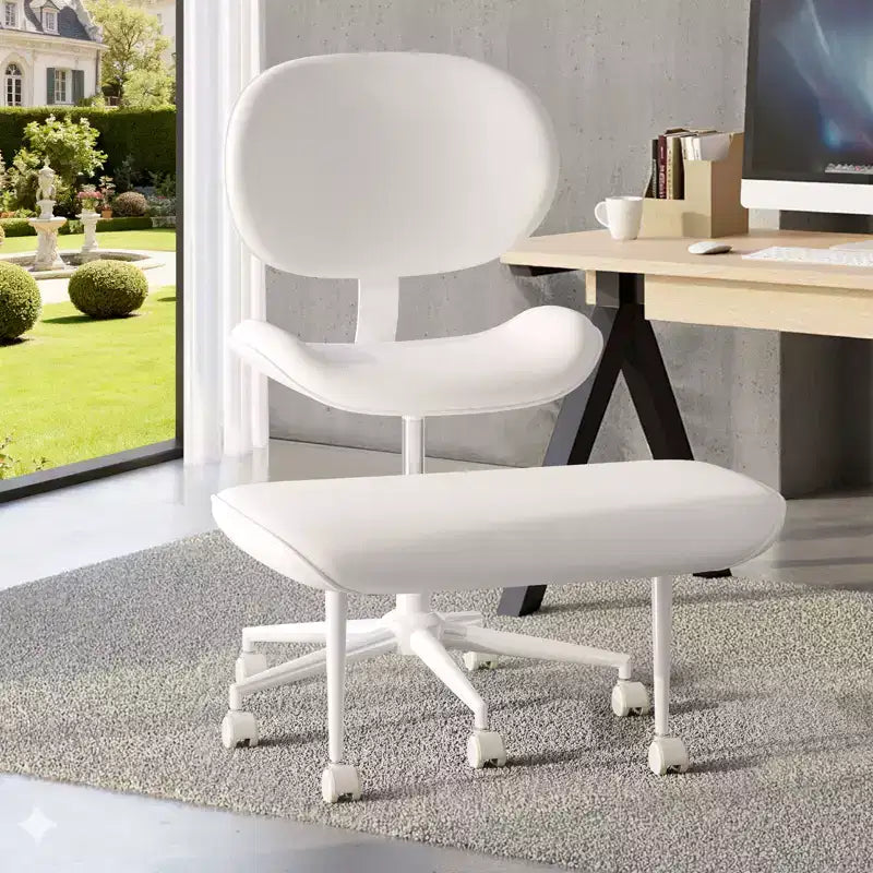 Pinmoco Armless Cross Legged Office Chair, Extra Wide Seat, 360 Swivel Design, Ergonomic Desk Chair for Home Office, Gaming & Meditation