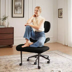 Pinmoco Armless Cross Legged Office Chair, Extra Wide Seat, 360 Swivel Design, Ergonomic Desk Chair for Home Office, Gaming & Meditation