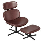 Bestier Swivel Office Chair With Ottoman, Reclining Desk Chair with Adjustable High Back & Headrest, PU Gaming Chair Ergonomic Computer Chair