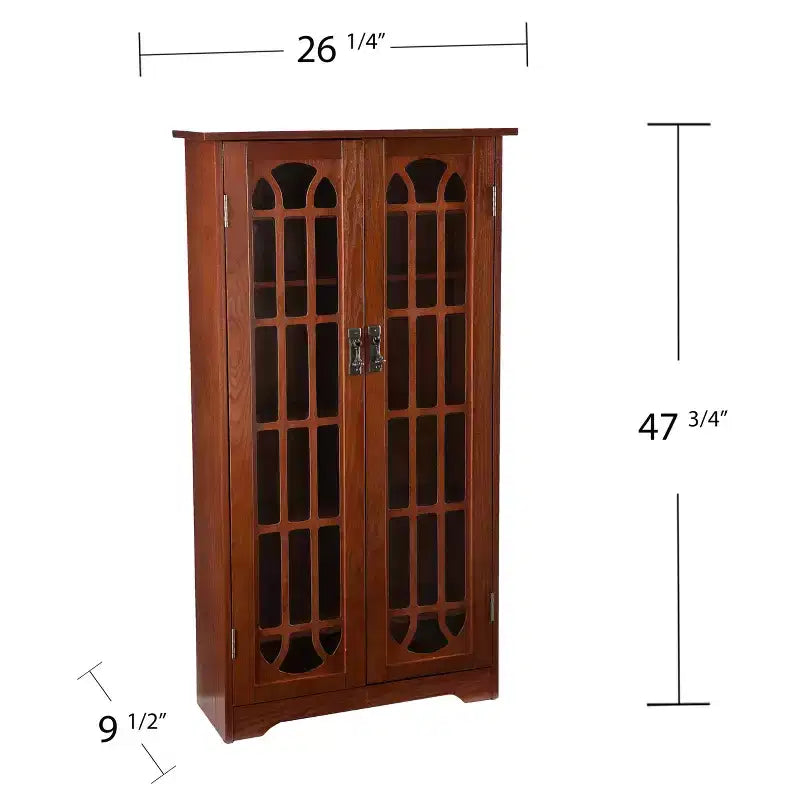 Meuble TV avec portes vitrées – Chêne – SEI