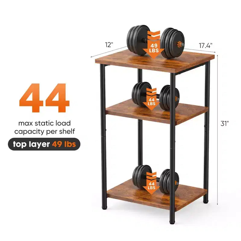MAYEERTY Table Basse à 3 Niveaux avec Étagère de Rangement à Hauteur Réglable