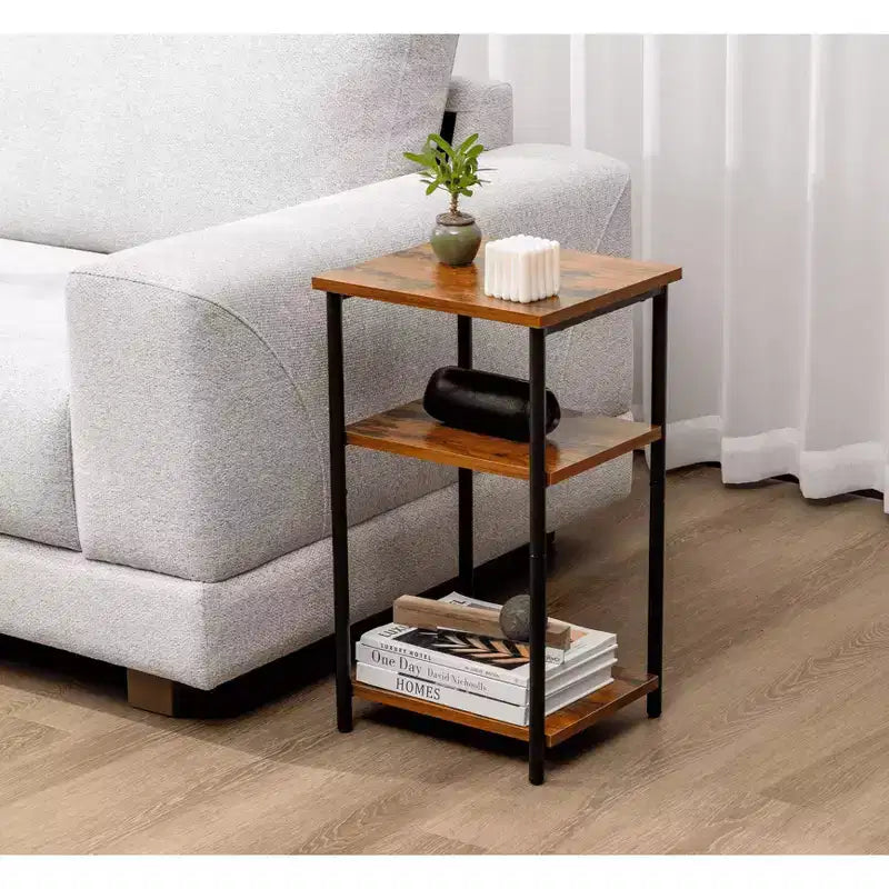 MAYEERTY Table Basse à 3 Niveaux avec Étagère de Rangement à Hauteur Réglable