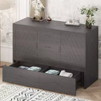 Lit escamotable Queen Mjkone avec station de recharge, lit pliable de style armoire peu encombrant avec matelas