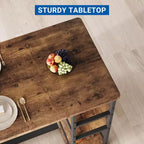 Ensemble table à manger et 2 tabourets de bar, Table de cuisine hauteur comptoir avec 2 tabourets de bar rembourrés, Ensemble table et chaises de salle à manger avec étagères de rangement