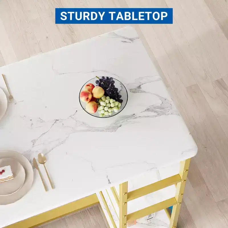 Ensemble table à manger et 2 tabourets de bar, Table de cuisine hauteur comptoir avec 2 tabourets de bar rembourrés, Ensemble table et chaises de salle à manger avec étagères de rangement