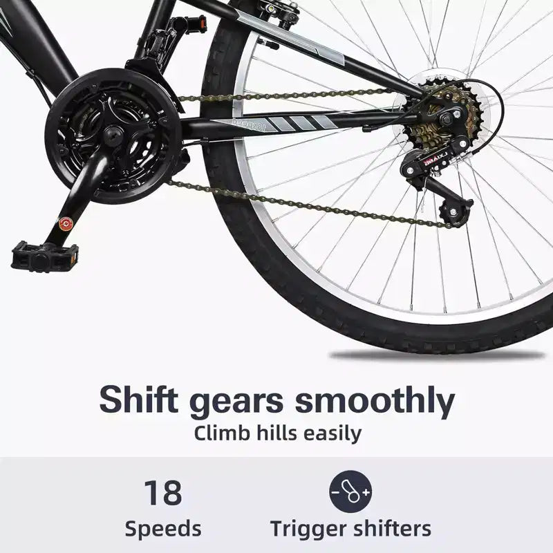 hykolity 26 27.5 Wheel Mountain Bike, 18 Speed MTB Women Men Bicycle with Adjustable Saddle, Full Suspension for Outdoor Cycling