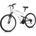 hykolity 26 27.5 Wheel Mountain Bike, 18 Speed MTB Women Men Bicycle with Adjustable Saddle, Full Suspension for Outdoor Cycling