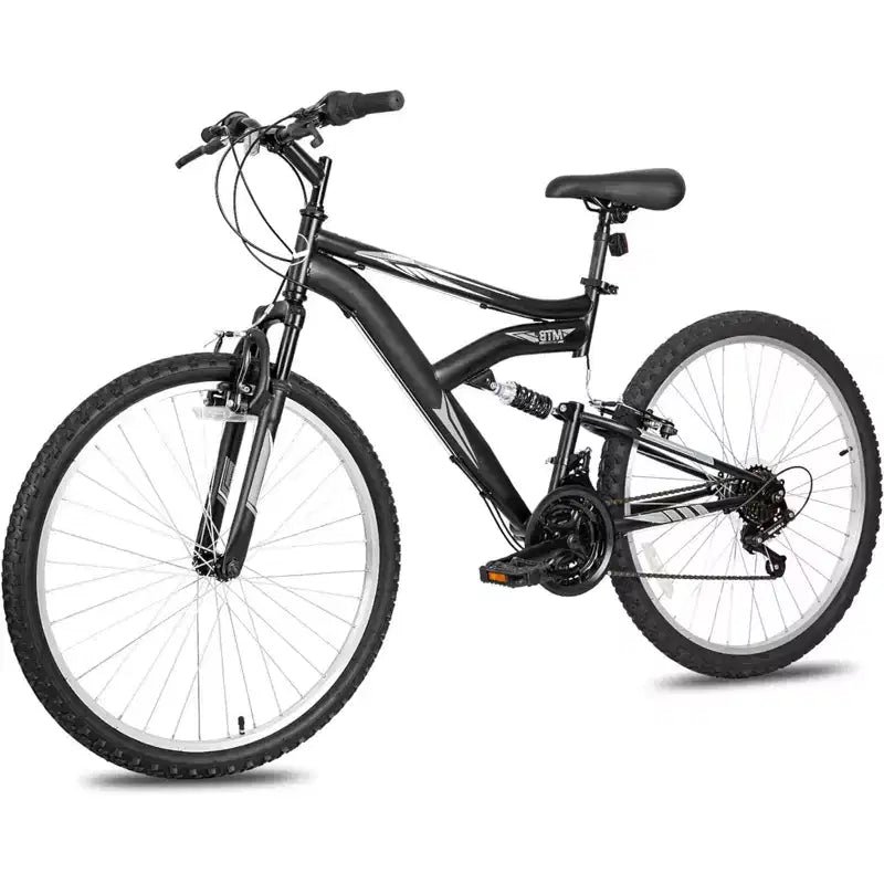 hykolity 26 27.5 Wheel Mountain Bike, 18 Speed MTB Women Men Bicycle with Adjustable Saddle, Full Suspension for Outdoor Cycling