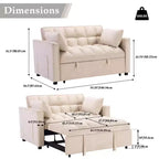 Canapé-lit convertible Bestier 55'', canapé moderne en tissu chenille avec lit gigogne et ports USB pour salon, camping-car, caravane, sous-sol