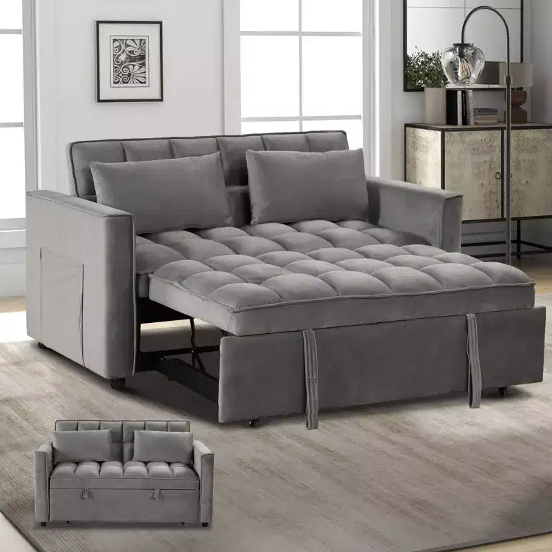 Canapé-lit convertible Bestier 55'', canapé moderne en tissu chenille avec lit gigogne et ports USB pour salon, camping-car, caravane, sous-sol