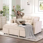 Canapé-lit convertible Bestier 55'', canapé moderne en tissu chenille avec lit gigogne et ports USB pour salon, camping-car, caravane, sous-sol