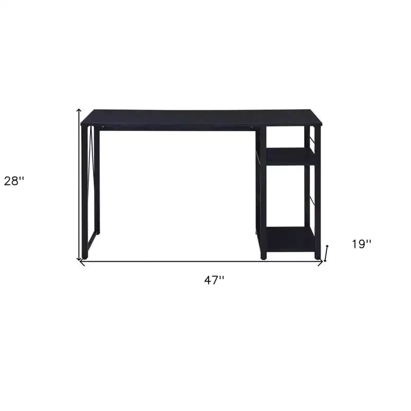 HomeRoots Bureau de style écritoire noir 47 po