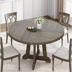 Table à manger ronde de 47 pouces pour 4 personnes, table de cuisine style ferme, meuble de salle à manger classique, table ronde en bois, pour cuisine, salle à manger