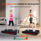 NAYSAYE Tapis de course inclinable portable, inclinaison complète, absorption des chocs pour la maison et le bureau, noir et gris, 38*20.9*6.5