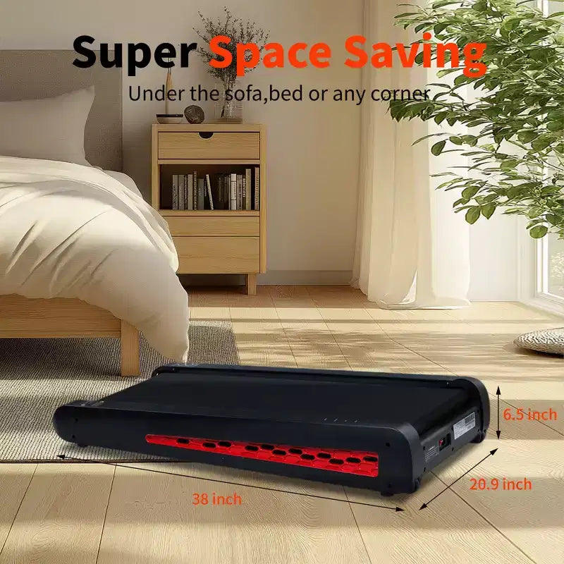 NAYSAYE Tapis de course inclinable portable, inclinaison complète, absorption des chocs pour la maison et le bureau, noir et gris, 38*20.9*6.5