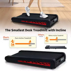 NAYSAYE Tapis de course inclinable portable, inclinaison complète, absorption des chocs pour la maison et le bureau, noir et gris, 38*20.9*6.5