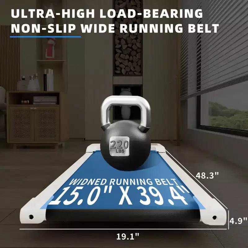 NAYSAYE Tapis de marche à surface de course spacieuse, capacité de 100 kg pour les entraînements à domicile ou au bureau, blanc, 47,64*19,09*4,92