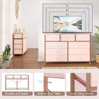 Commode double usage à 10 tiroirs et meuble TV, centre de divertissement pour téléviseurs de 55 pouces, organisateur de rangement pour chambre/salon/entrée