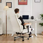 Fauteuil de bureau de direction Bestier, fauteuil de bureau en cuir PU grand et haut avec repose-pieds et soutien lombaire, hauteur inclinable réglable
