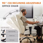 Fauteuil de bureau de direction Bestier, fauteuil de bureau en cuir PU grand et haut avec repose-pieds et soutien lombaire, hauteur inclinable réglable