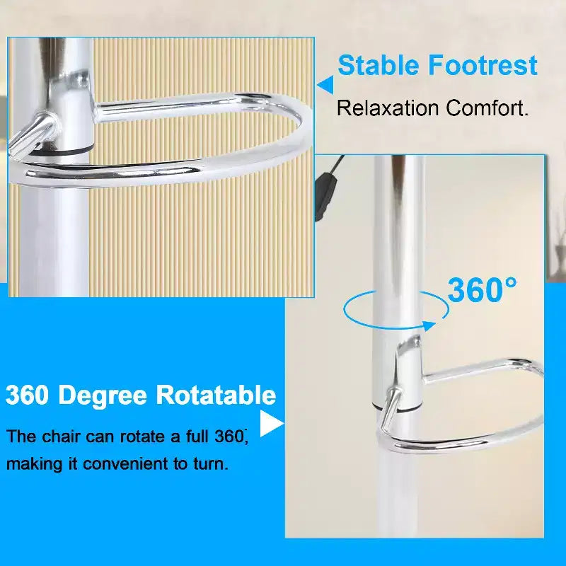 Lot de 2 tabourets de bar BestMassage avec dossier et repose-pieds, tabourets de cuisine modernes pour îlot central