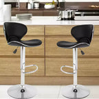 Lot de 2 tabourets de bar BestMassage avec dossier et repose-pieds, tabourets de cuisine modernes pour îlot central