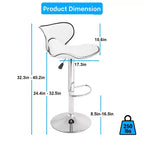 Lot de 2 tabourets de bar BestMassage avec dossier et repose-pieds, tabourets de cuisine modernes pour îlot central