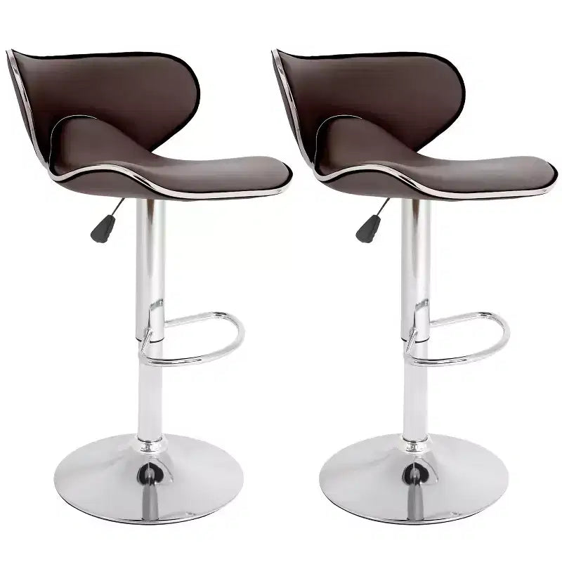 Lot de 2 tabourets de bar BestMassage avec dossier et repose-pieds, tabourets de cuisine modernes pour îlot central