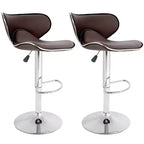 Lot de 2 tabourets de bar BestMassage avec dossier et repose-pieds, tabourets de cuisine modernes pour îlot central