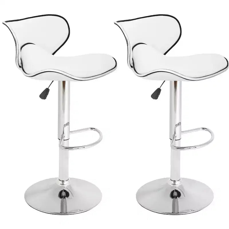 Lot de 2 tabourets de bar BestMassage avec dossier et repose-pieds, tabourets de cuisine modernes pour îlot central