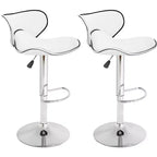 Lot de 2 tabourets de bar BestMassage avec dossier et repose-pieds, tabourets de cuisine modernes pour îlot central