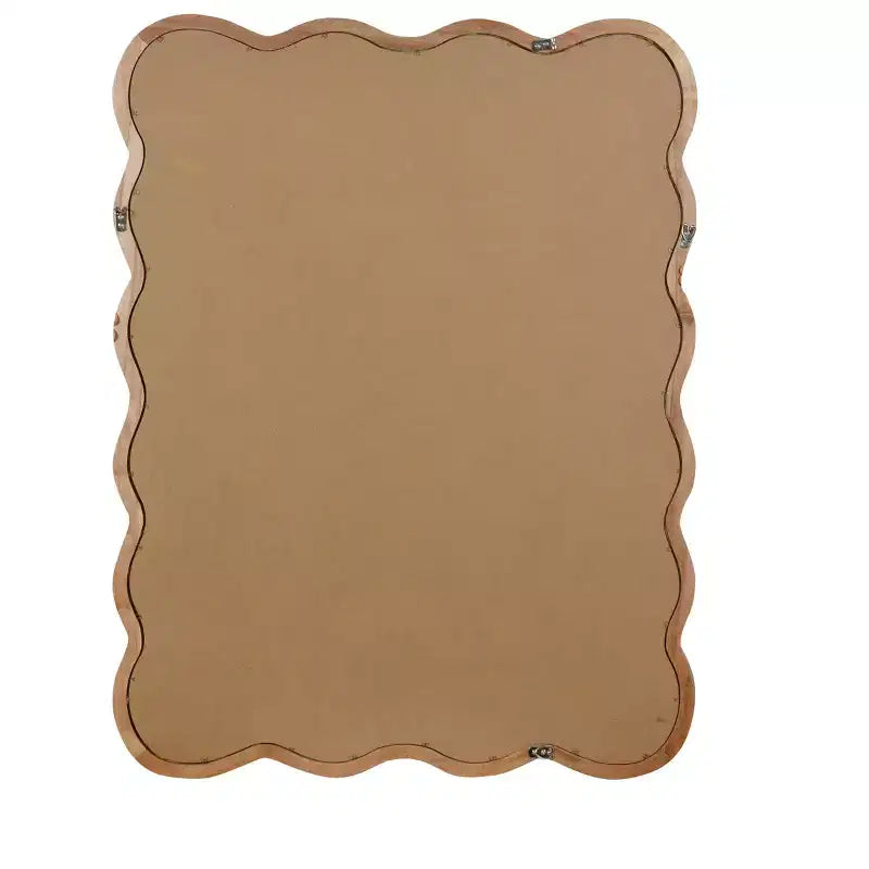 MAYEERTY Miroir décoratif 30 x 40 Cadre en bois massif Rectangle ondulé pour Chambre Salle de bain Salon Bois naturel
