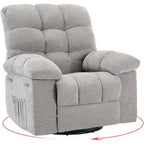 Fauteuil inclinable à bascule, Fauteuil à bascule pivotant à 360°, Fauteuil inclinable simple Lazy Boy, Poches latérales, pour Salon, Petits Espaces