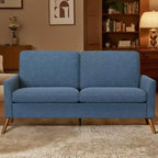 Canapé Causeuse Moderne du Milieu du Siècle Dyonery 68, Canapés Confortables en Velours Côtelé pour Salon, Petits Canapés sans Outil Vert/Gris/Bleu/Beige