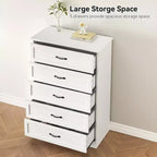 Commode à 5 ou 6 tiroirs, commode de style rustique avec poignées en métal, organiseur de rangement moderne avec dispositif anti-basculement, commode haute en bois