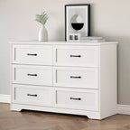 Commode à 5 ou 6 tiroirs, commode de style rustique avec poignées en métal, organiseur de rangement moderne avec dispositif anti-basculement, commode haute en bois