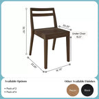 Now Furniture Chaises de salle à manger (lot de 2), chaises de cuisine modernes en bois massif