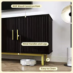 Meuble TV cannelé Dyonery 70, meuble de divertissement avec étagère de rangement réglable, console TV moderne pour salon et chambre à coucher, blanc