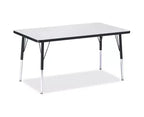 Jonti-Craft Berries Adult Height Color Edge Rectangle Table (30 x 48) in Black