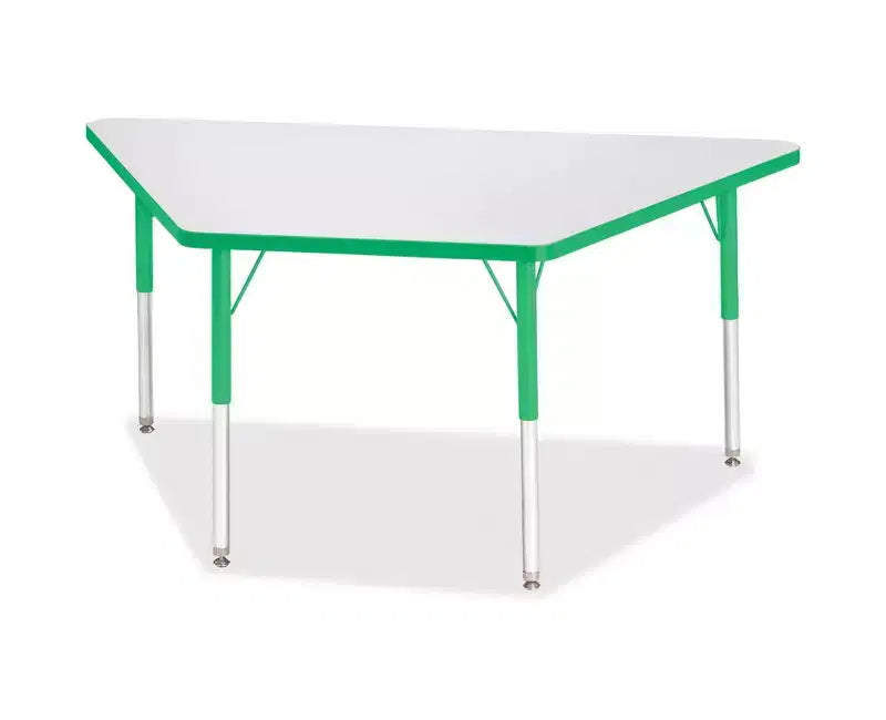 Table trapézoïdale Jonti-Craft Berries pour adulte, stratifié gris, 76 x 152 cm, verte