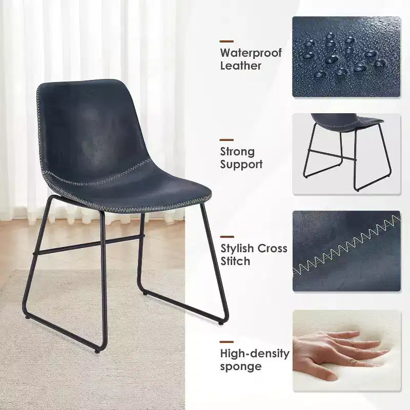 Pexfix Lot de 4 chaises de salle à manger en similicuir imperméable