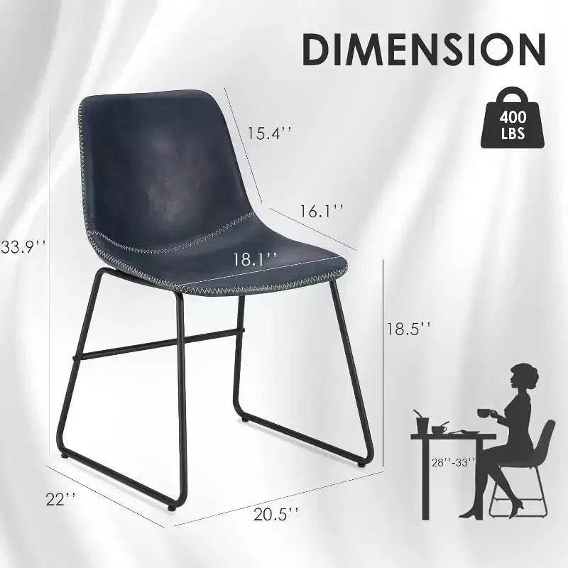 Pexfix Lot de 4 chaises de salle à manger en similicuir imperméable