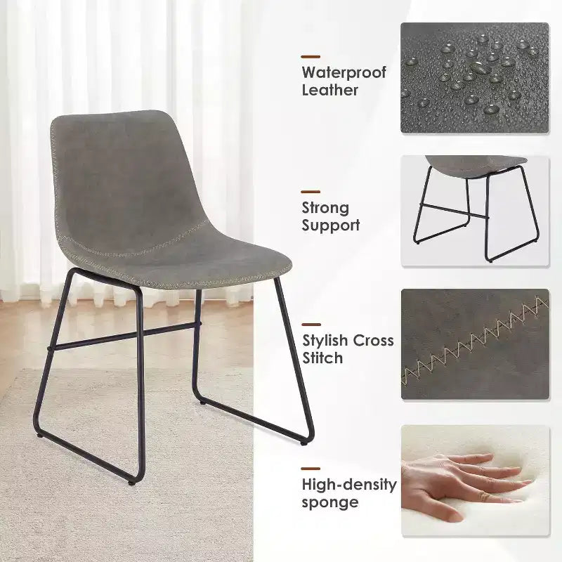 Pexfix Lot de 4 chaises de salle à manger en similicuir imperméable