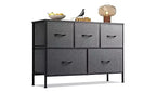 DEXYLLO Dresser for Bedroom with 5 Drawers, Long Storage Tower Organizer Unit, Fabric Dresser