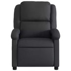 vidaXL Fauteuil de massage inclinable en cuir véritable noir - Inclinaison manuelle, fonction de vibration, poche latérale, cadre robuste