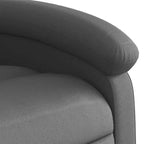 vidaXL Fauteuil inclinable de massage électrique gris en cuir véritable - Fauteuil releveur motorisé, inclinaison manuelle, massage par vibration, rembourrage en mousse