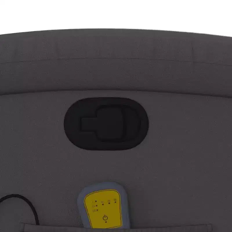 vidaXL Fauteuil inclinable de massage électrique gris en cuir véritable - Fauteuil releveur motorisé, inclinaison manuelle, massage par vibration, rembourrage en mousse
